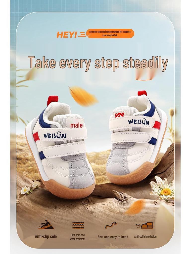 Wei Jun Yi Baby and Toddler Soft Sole Shoes for Boys and Girls, Spring/Autumn Style, 1-3 Years