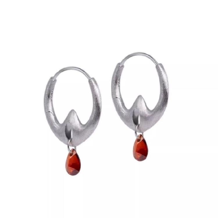 Copper Hoops Floating Design Earrings Stylish Wear Gemstones Detailing Jewelry Handmade Ear Accessories 1