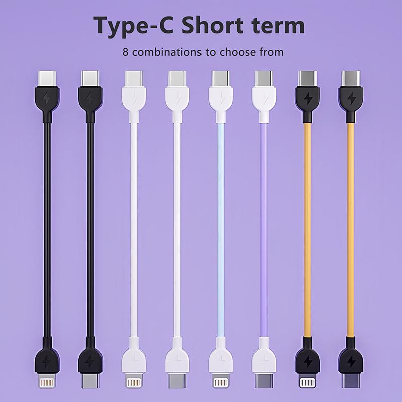 Fast Charging Type-C Cable Usb-C Short Keychain Data Cord For Lightning For Iphone For Android Cellphone Tablet Accessories
