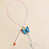Cat Toy Butterfly Cats Stick Toy Steel Wire Cat Toys Interactive with Bell Long Handle Tassel Teaser Toys for Cats Scratching