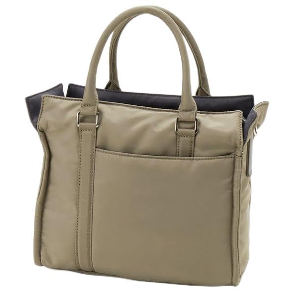 Isaac Twill Nylon Square Tote Greige Bag, Small, (26)