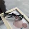 Retro Square Glasses Black Black Frame Square Cos Two-Dimensional Ultra-Clear Flat Mirror Multi-Degree Selection Myopia Mirror