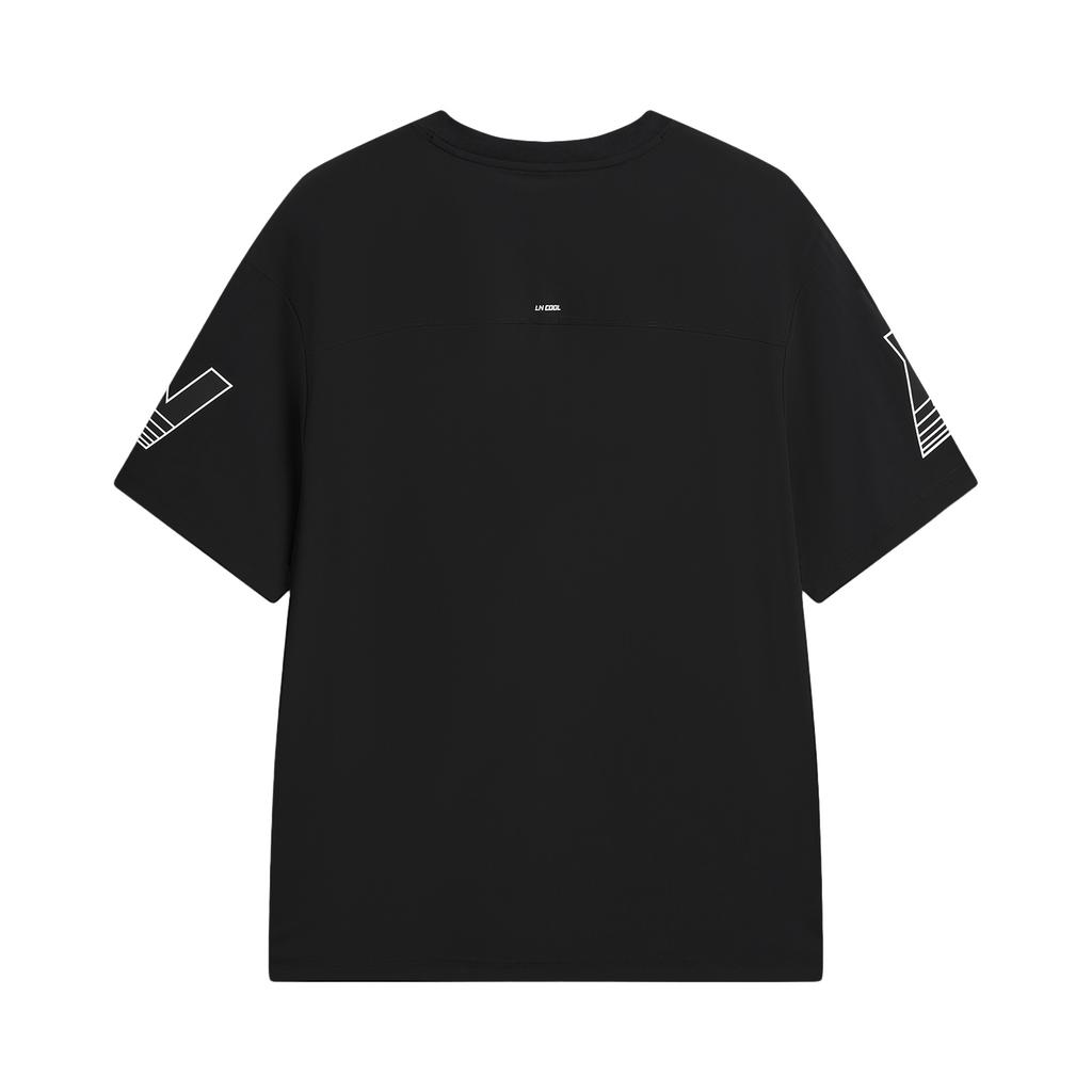Li Ning Sports Lifestyle Series V-Neck Logo Print T-Shirt Men tops ATSW267-3