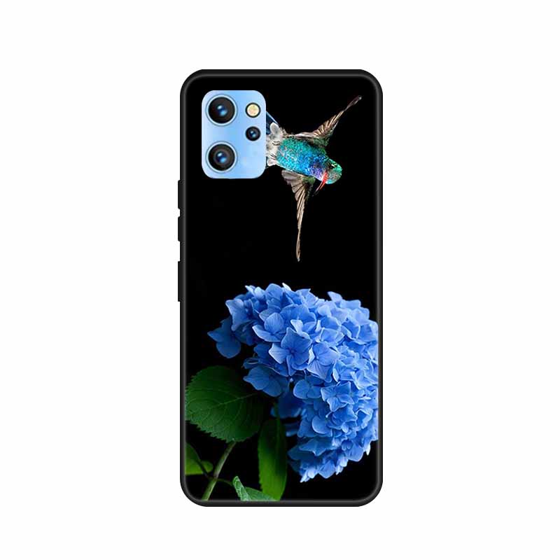 Etui do telefonu Umidigi A13 Pro 2022 Kwiaty Czarny Silikonowy Tylny Pokrowiec Miękki Pokrowiec TPU Do Umidigi A13S Etui A 13 S Coque Funda Torba