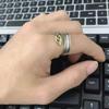 Retro Domineering Feather Eagle Spread Its Wings Open Ring Men's Ring