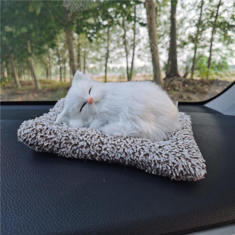 קישוטים לרכב חתולים חמודים מדומים ישנים קישוט למכוניות בובת חתלתולים קטיפה מקסימה צעצוע מתנות לילדים אביזרי רכב