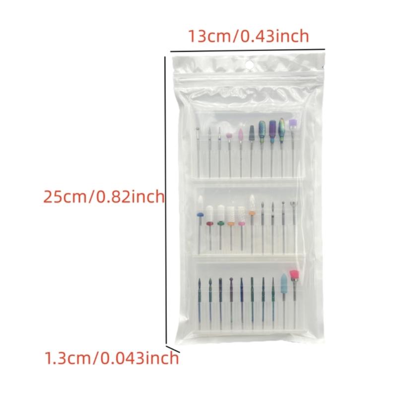 30Pcs Safety Professional Rotary Burrs Polish Nail File Bit for Acrylic Nails Gel Cuticle Remover Electric Manicure