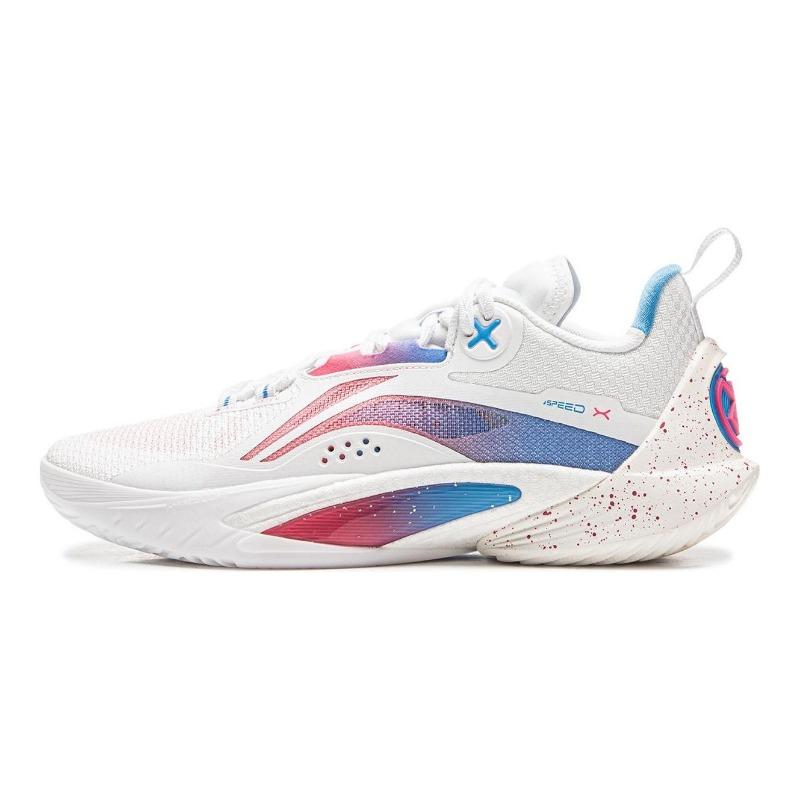 Li-Ning Flash 10 Low Top Men Basketball Shoes White Pink Blue ABAT085-76 47.5