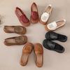 Fashion New authentic leather slip on flats women's ancient perforated breathable moccasins woman exquisite embossed rose loafers shoes