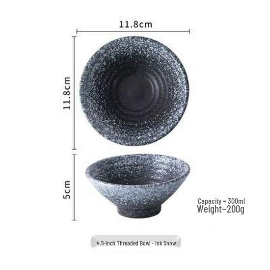 5,5" Japanische Lack-Keramikschale - Kleine Suppen-/Reisschale für kreatives Essen