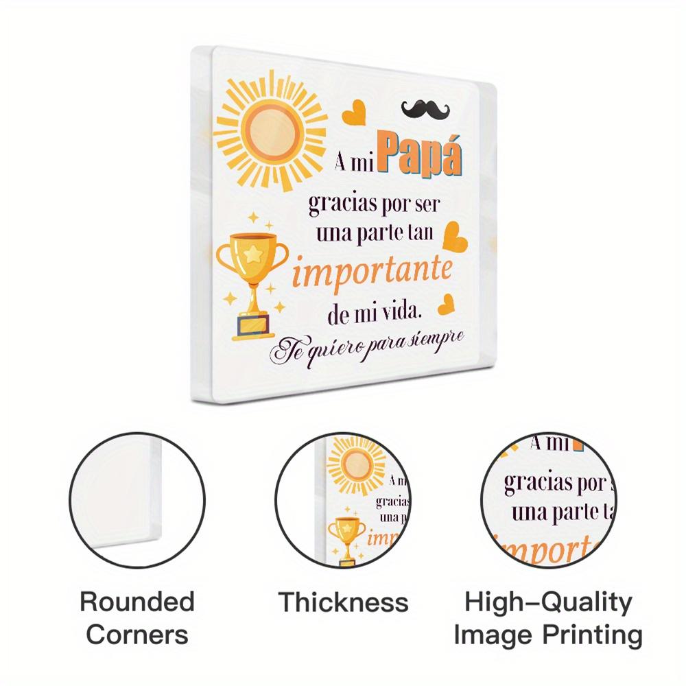 1pc Spanish Acrylic Sign Table Decor, A mi Papa gracias por ser una parte tan importante de mi vida, Desktop Decoration for Home Farmhouse Living Room