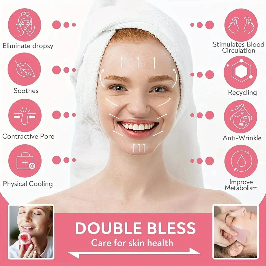 Silicone Ice Face Roller Facial Cube Roller Trays Beauty Lifting Massage Ball Contouring Treatment Reduce Acne Skin Care Tool