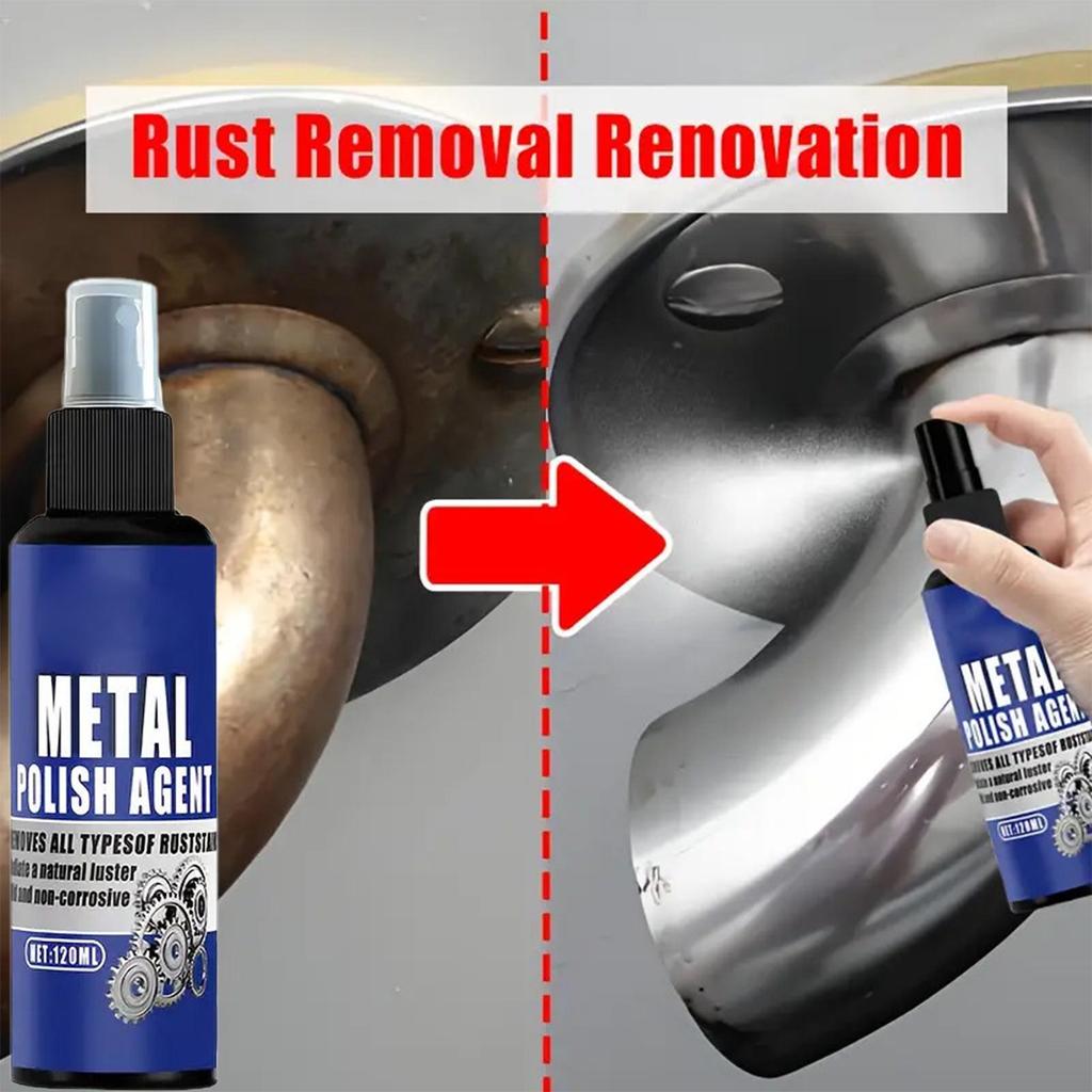 Rust Remover Spray 120ml Fast Acting Heavy Duty Cleaning Metal Rust Dissolver Detailing Cleaner for Automotive Truck RV SUV