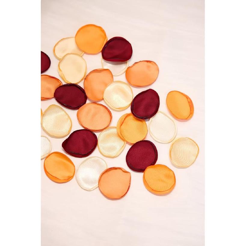 300pcs Orange Rose Petals, Artificial Flower Petals Fall Wedding Decor Flower Girl Petals Terracotta Flower Petals for Wedding Aisle Runner Scatter