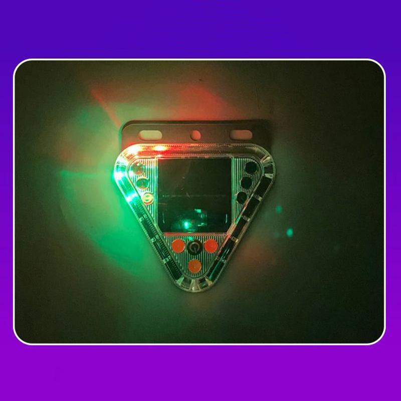 Multicolor Truck Tail Flashing Light Led Solar Warning Light Anti Collision Magnetic Touch Switch Wireless Strobe Triangle Lamp