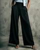Women High Waisted Wide Leg Palazzo Pants Light Blue Denim Look Trousers