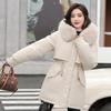Women Parka Fashion Winter Jacket Slim with Fur Collar Warm Snow Wear Padded Clothes Long Coat Wool Liner Hooded Parkas