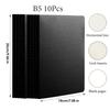 10Pcs A5 B5 A4 Notebook, Thin Draft Notebook 36 Sheets/72 Pages/Book, Kraft Paper and Black Cover, Office Study Notes Supplies