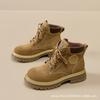 Botas Martin de cuero con suela gruesa para mujer, nuevas de moda primavera y verano, botines casuales versátiles pequeños, botas con cuña interior para aumentar la altura