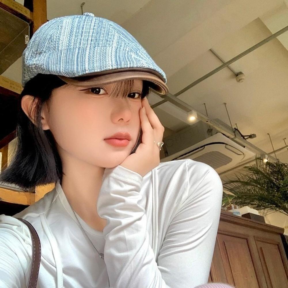 Retro Cowboy Beret Y2k Painter Cap Korean Denim Beret  Unisex