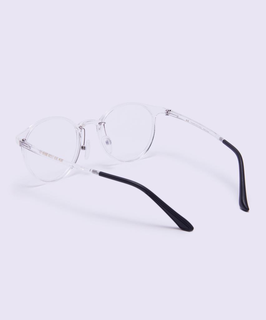 Alloaiweeo [Air Flex] Al6405 2020G Airflex Ultra-Light Semi-Oversized Round Transparent Clear Eyeglass Frame Blue Light Lens Selection