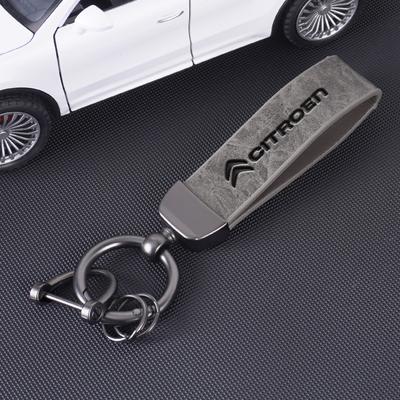Vintage Leather Car KeyChain 360 Degree Rotating Key Ring For C1 C2 C3 Vts C4 Saxo C4L Berlingo C5 C6 C8 Xsara Picasso