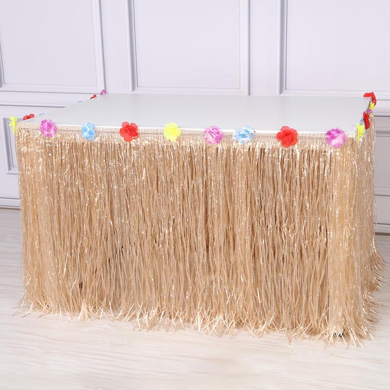 Hawaiian Straw Table Skirt for Party Decoration, 275cm x 75cm