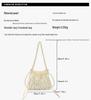 French Pearl Handbag: Elegant Women's Beaded Evening Bag, Large Capacity, Handmade Woven Shoulder Bag.