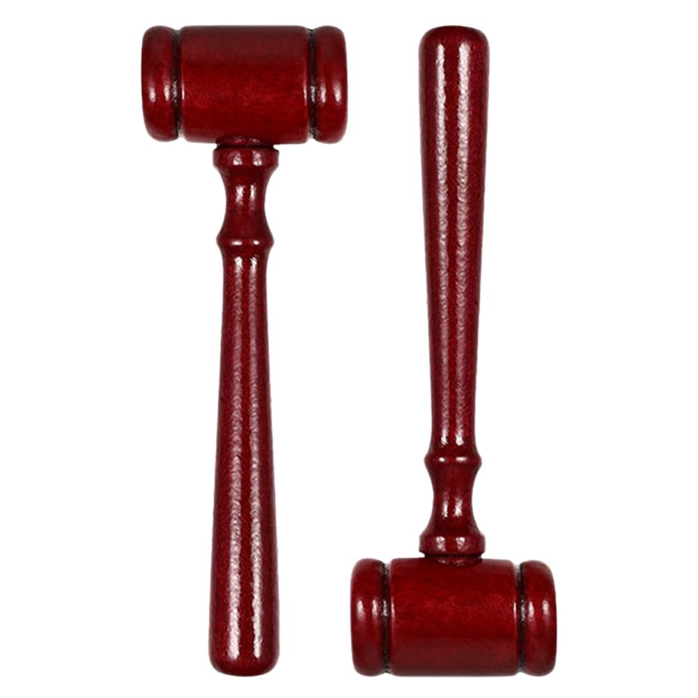 2 Pcs Wooden Judge Gavel Solid Wood Hammer Auction Gavel Role Gift For Chairman Law Student Costume Accessory Home