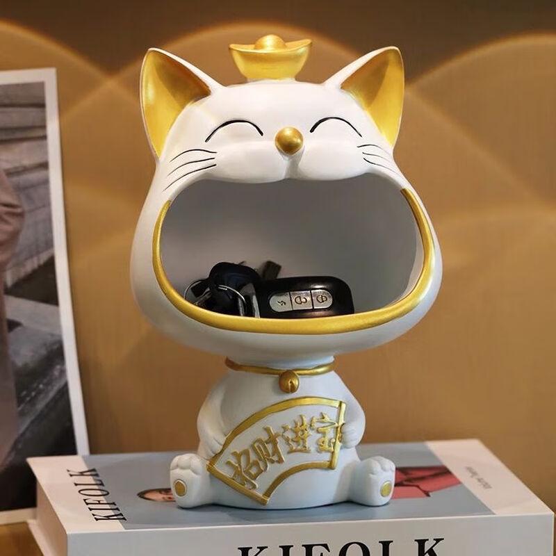 JINGRUIXIANG Lucky Cat Key Storage Decor
