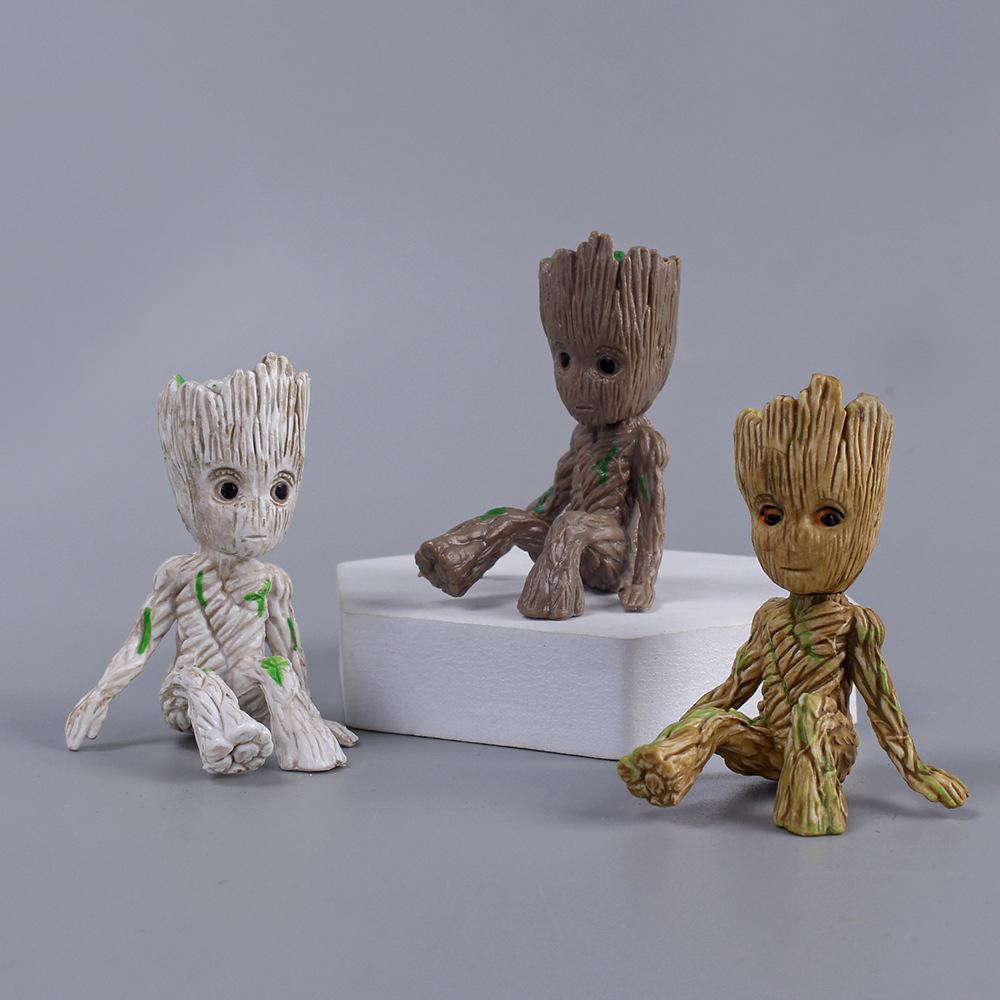 6cm Cute Tree Man Groot Guardians of The Galaxy Marvel Avengers GK Toys Action Figure Kawaii Car Decoration Kids Charm Doll Gift