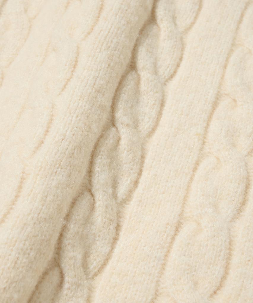 OTHERFITS Oversized Henley Neck Cable Knit (Ivory)