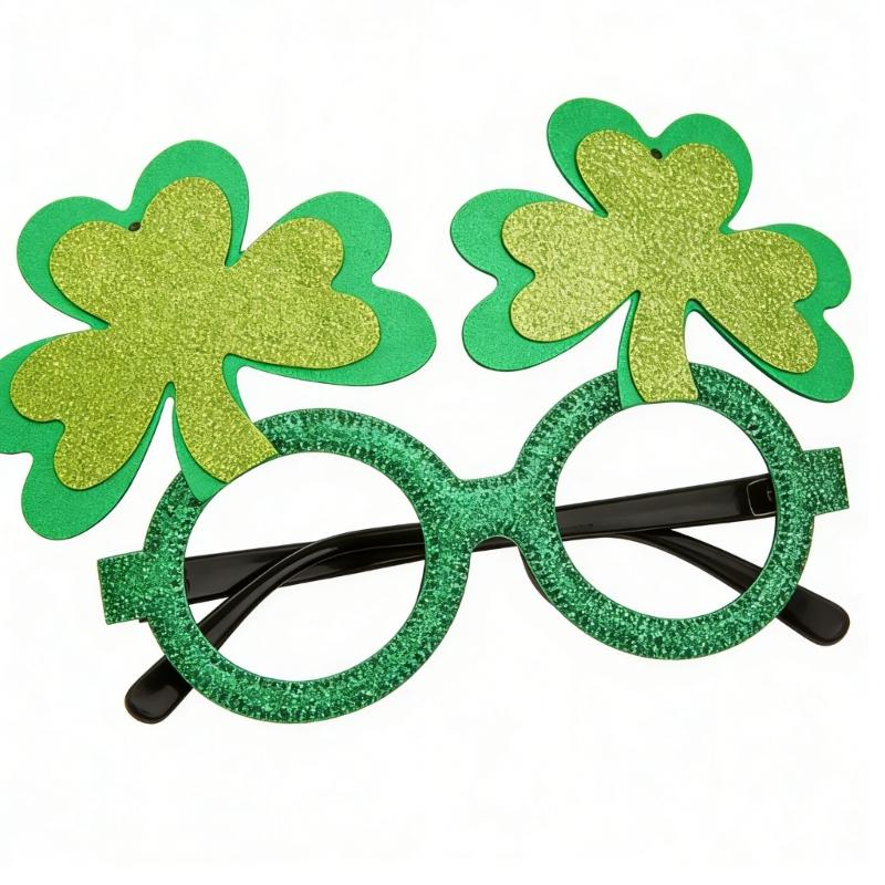 Pack of 6 Shamrock Glasses for Patrick's Day Celebration Comfortable Portable Design Perfect for Party Photos and Festival Fun