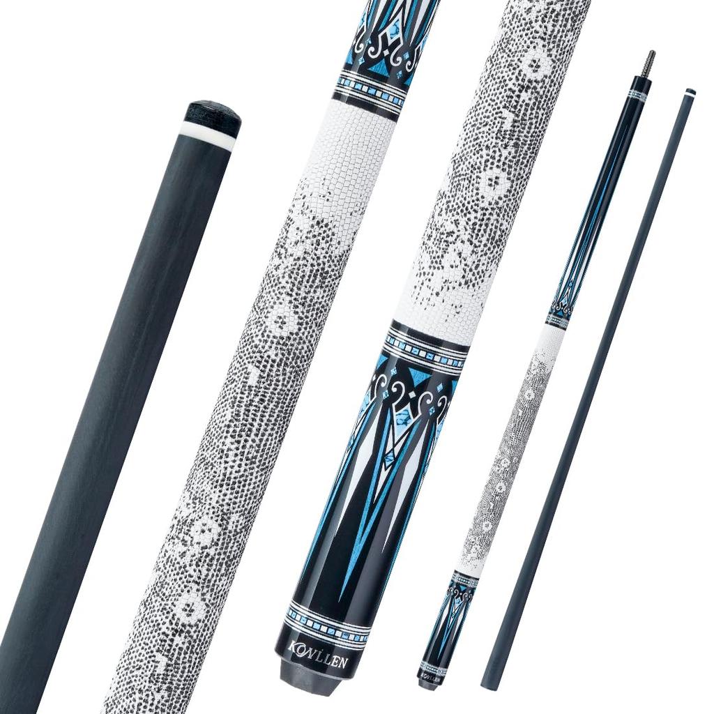 KONLLEN Kohlefaser Pool Queue Vollcarbon Low Deflection Pool Billard Queue mit Spitze Pro Ultra Stick, 58 Zoll, Erwachsener, Technologie, Queue, 12,5 mm (Einfach