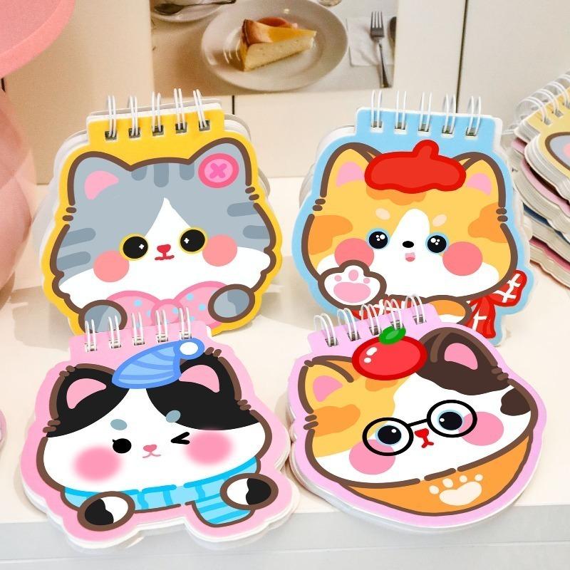 14Pcs Cartoon Kitten Special Shaped Sticky Notes for Cute Stickers Good looking Cats Learning Stationery Small Gifts