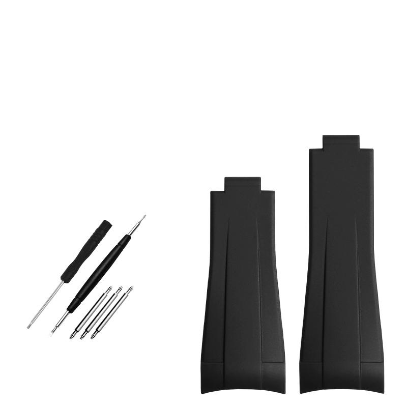 Gummiarmband mit gebogenem Ende für Rolex-Uhren, 20 mm, Silikonarmband, verhindert Staub, Herrenarmband, wasserdicht