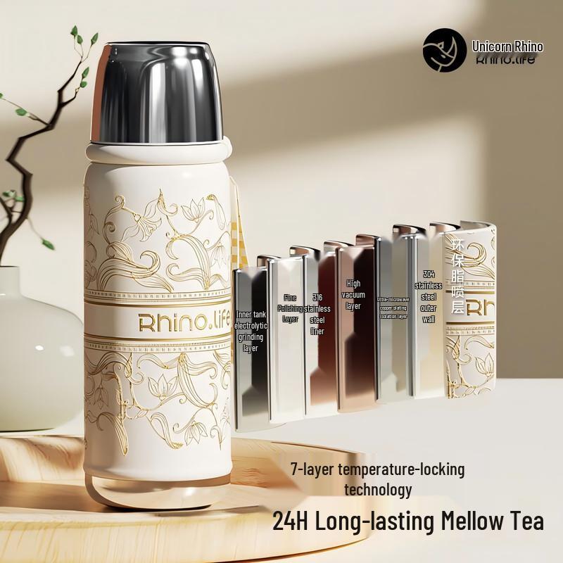 Dujiaoxi Dreamy Flower Sea 700ml Tempered Glass Tea Infuser Mug