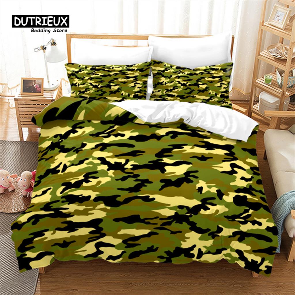 

Комплект постельного белья с камуфляжным принтом размера «king-size» и «queen-size», красочный узор, абстрактный художественный принт, пододеяльник, наволочки для мальчиков, подростков, мужчин, декоративные US Queen(228x228cm)