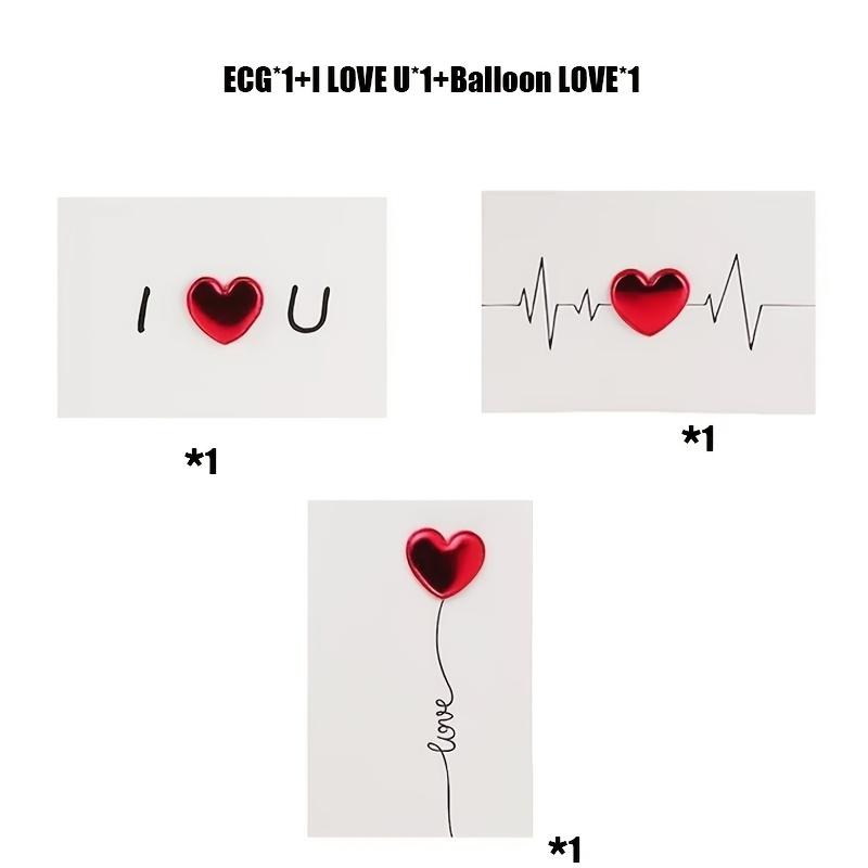 3/1Pcs Cards Valentines Day Gift Love Postcard Wedding Invitation Greeting Cards Anniversary for Her Valentines Day Gift Card