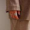 Fashionable Copper Geometric Ring Starburst Design Vintage Style Adjustable For Women