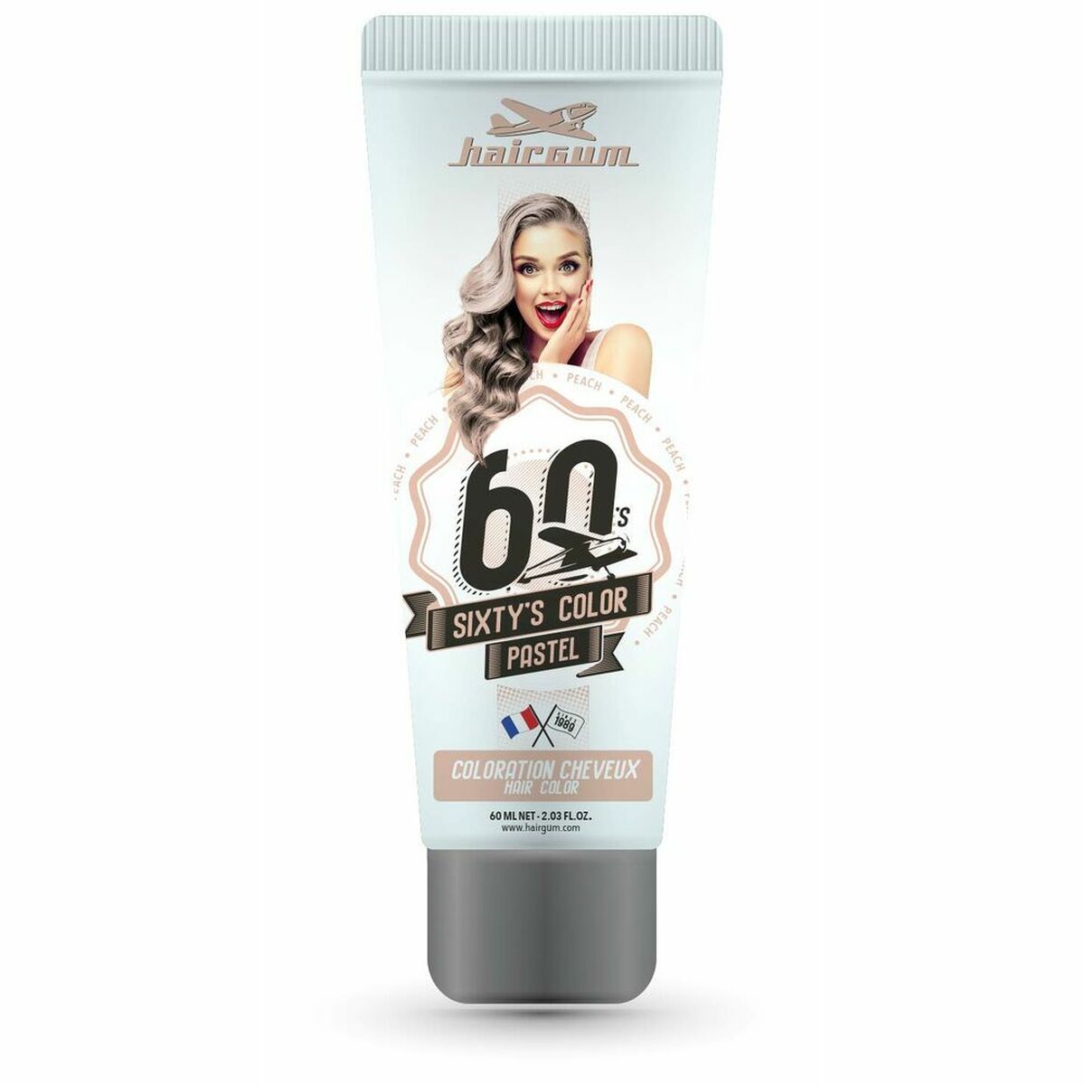 

Полуперманентное окрашивание Hairgum Sixty s Color Персиковый (60 мл)