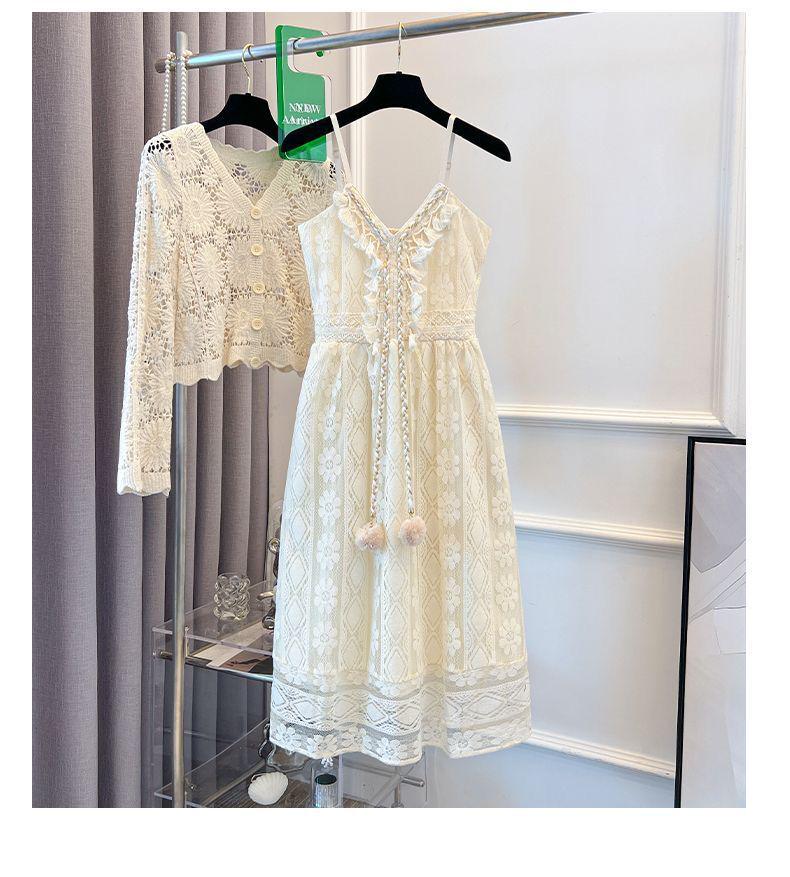 2026 Sweet and Fresh Bohemian Lace Tassel Maxi Dress