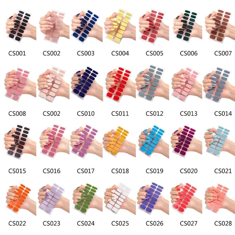 16 Strips Nail Stickers Full Cover Nail Decal Full Nail Wraps DIY Nail Art Decal