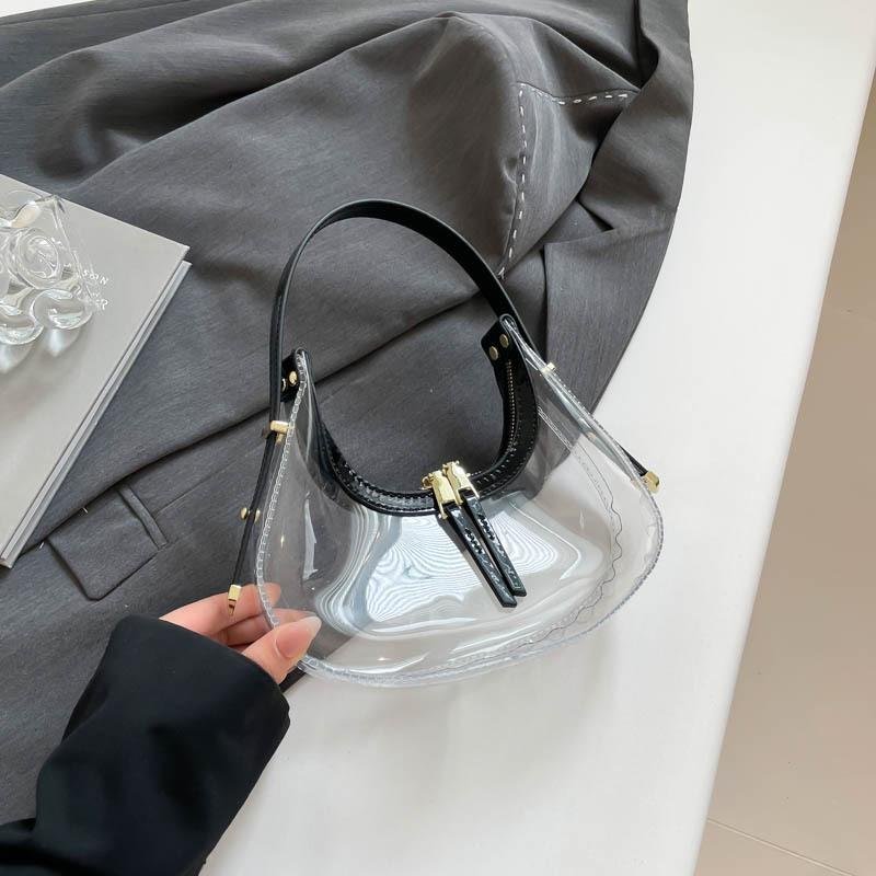 This Year's Popular Retro Bag Women's 2025 New Trendy Fashion Shoulder Underarm Bag Transparent Jelly Underarm Bag