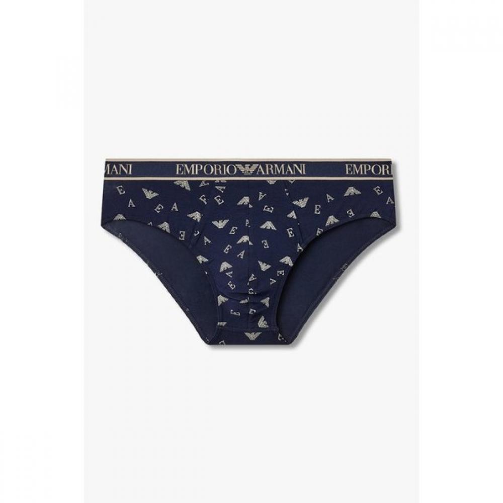 Emporio Armani Men S Multi Logo Print Brief  08m6111315 S(95)