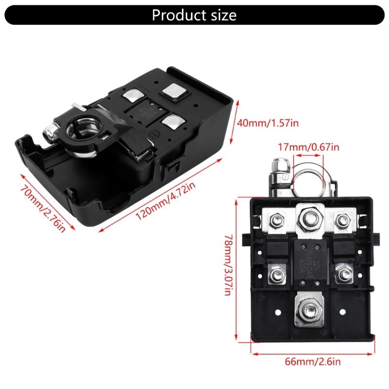 Automotive Battery Terminals Connector Fuses Box 32V/400A High Current Capacity Terminals Connector for Safe Power Supply