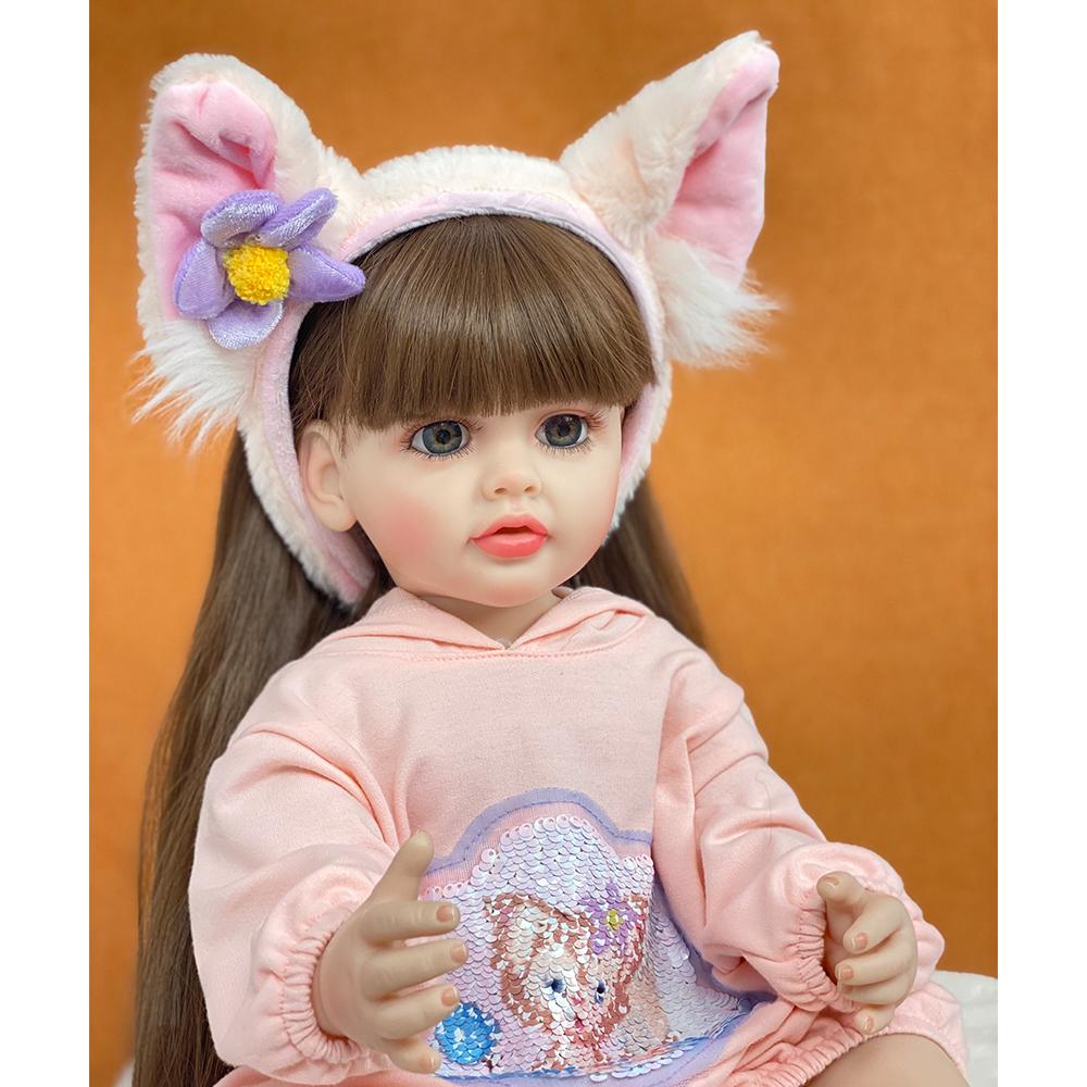 55cm panenky Reborn Baby celosilikonové voděodolné panenky Hračka Bebe Reborn pro holčičku Hračka pro děti Dárky k narozeninám Playmate