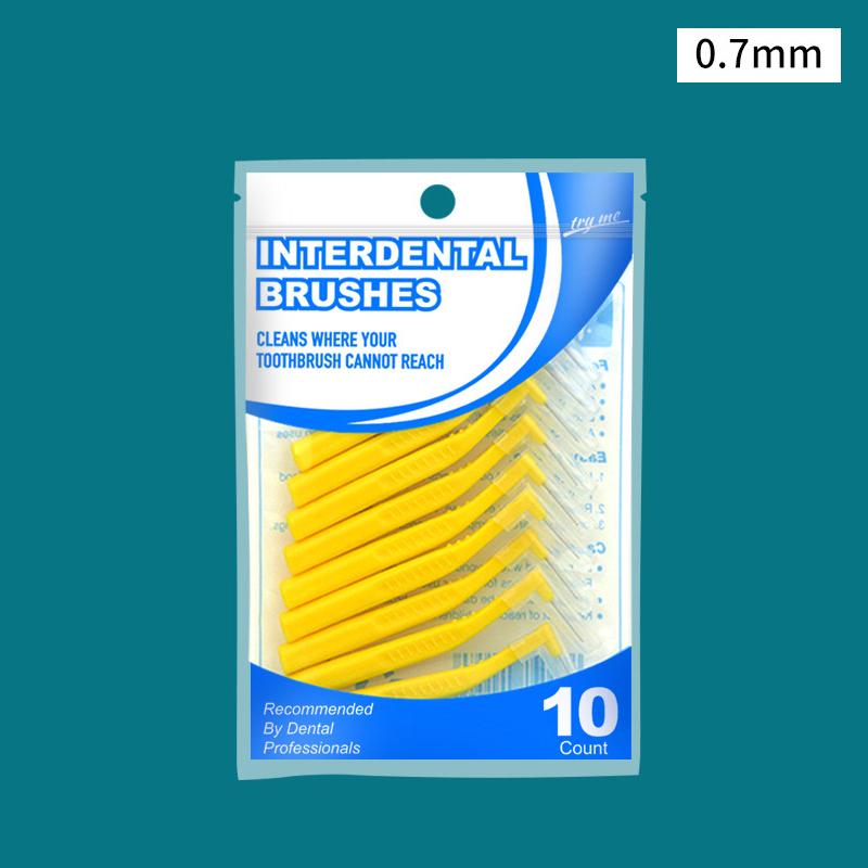 10Pcs Orthodontic Interdental Brushes Steel Wire Push-Pull Toothbrush for Oral Hygiene Food Remover Whitening Cleaner