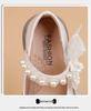 Girls' Pearl Bow Princess Shoes - Spring/Autumn Fashionable Leather, Korean & British Style, Casual & Performance Wear
