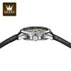 OLEVS 6661 Man Watch Luxury Fashion Leather Strap Fully Transparent Hollow Mechanical Wrist Watch for Men Original Men's Watches